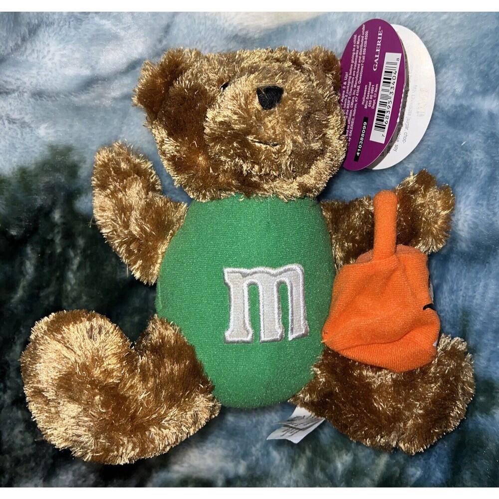 Galerie M&Ms 7" Plush Teddy Bear with Orange Trick or Treat Basket New